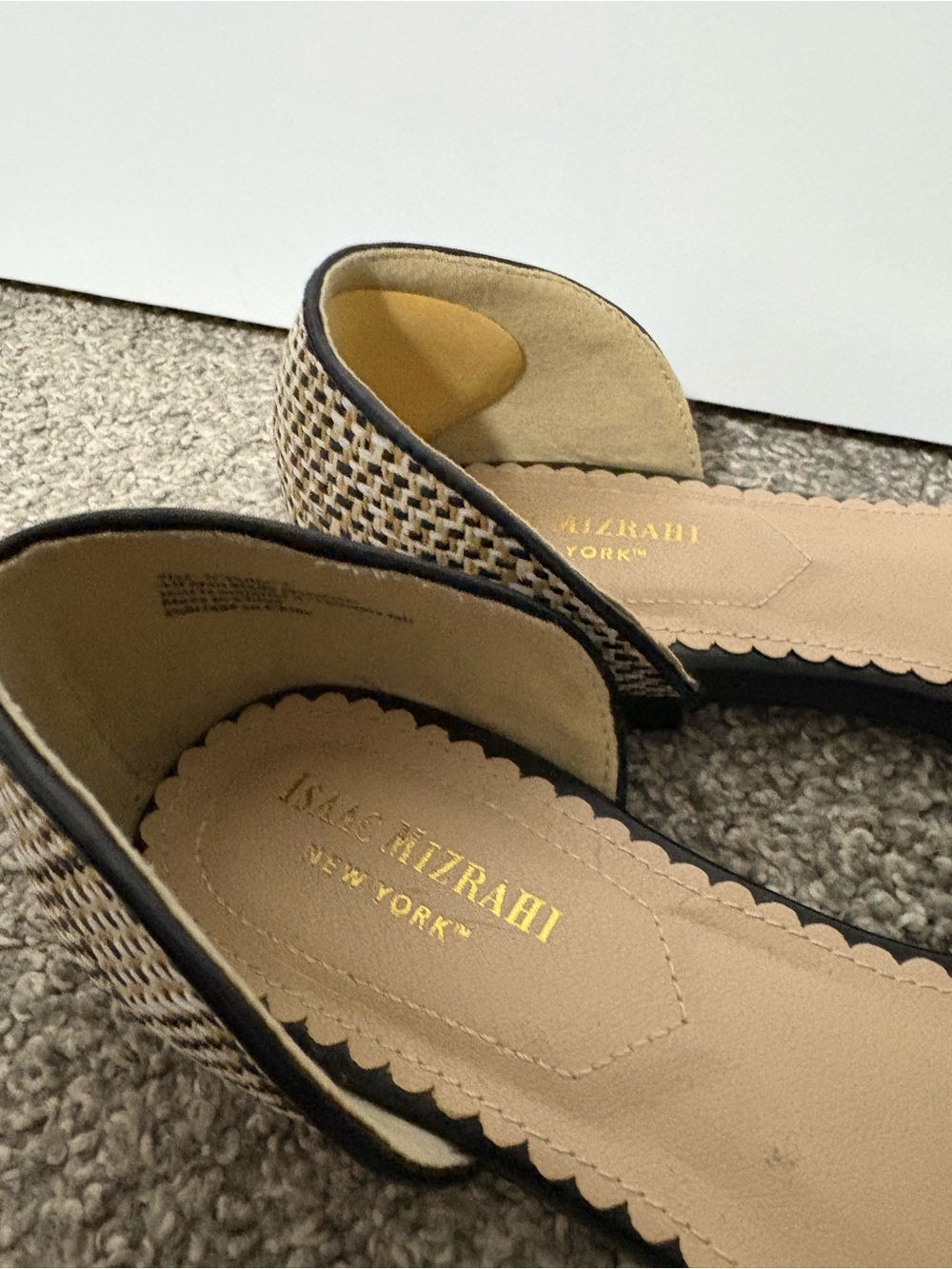 Isaac Mizrahi Cream Woven D'orsay Flats Women's Size 7 - Picture 7 of 13